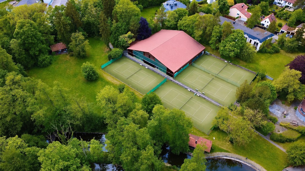 Luftaufnahme der Tennisanlage TC Würmtal an der Würm